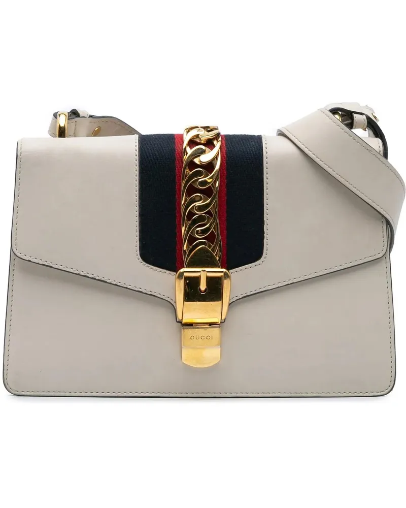 Gucci Hobo Bags 2000-2015 Small Leather Sylvie Satchel weiß Weiß