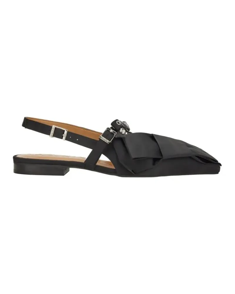 Ganni Satin Ballerina schwarz Schwarz