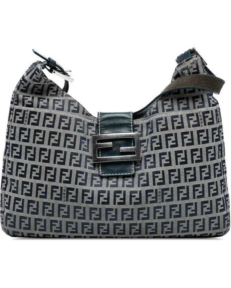 Fendi Hobo Bags Zucchino Canvas Shoulder Bag grau Grau