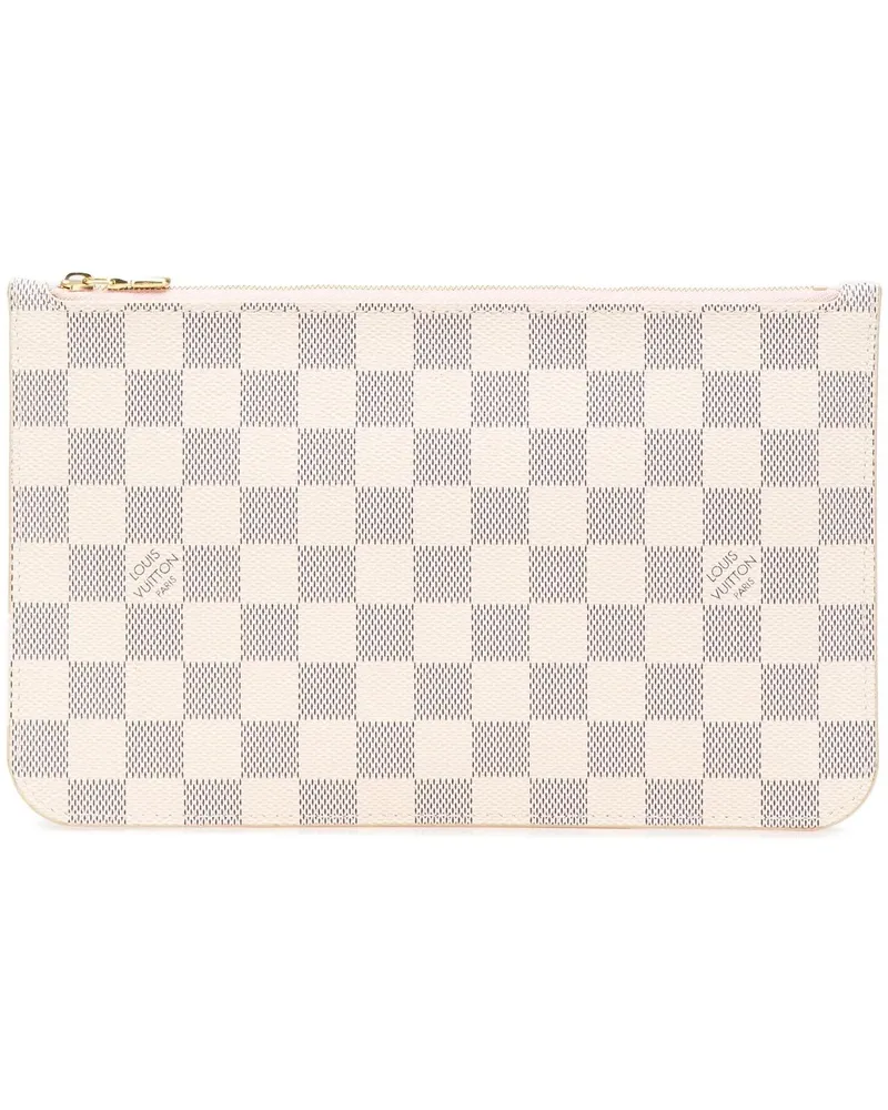 Louis Vuitton Kosmetiktaschen Damier Azur Neverfull Pouch MM weiß Weiß