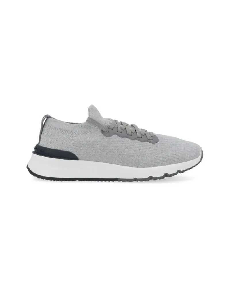 Brunello Cucinelli Low-Top Sneaker Knitted Runners Sneakers grau Grau