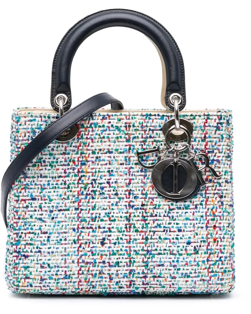 Dior Hobo Bags Medium Tweed Lady Dior blau Blau