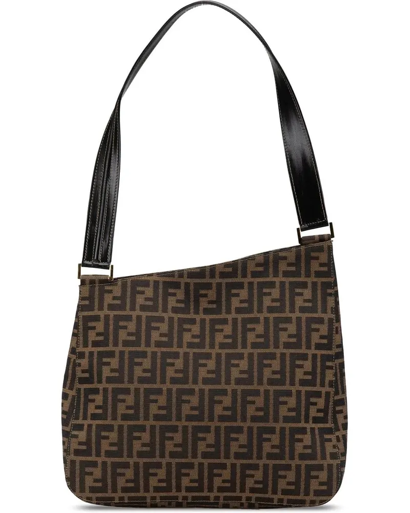 Fendi Hobo Bags Zucca Canvas Shoulder Bag braun Braun