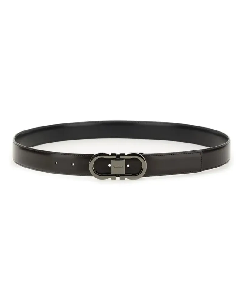 Ferragamo Gürtel Reversible Calf Leather Belt schwarz Schwarz