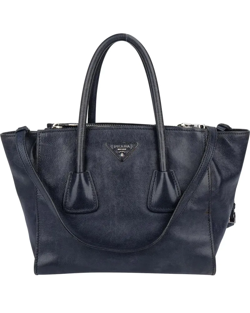 Prada Crossbody Bags  Blue Leather Vitello Handbag blau Blau