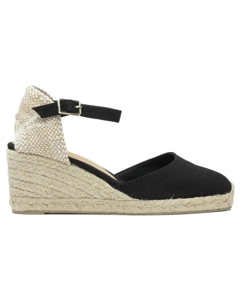 Castañer Closed-Toe Espadrilles With Jute Wedge schwarz Schwarz