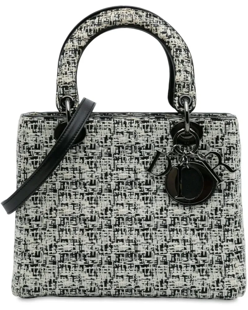 Dior Hobo Bags Medium Tweed Lady Dior weiß Weiß