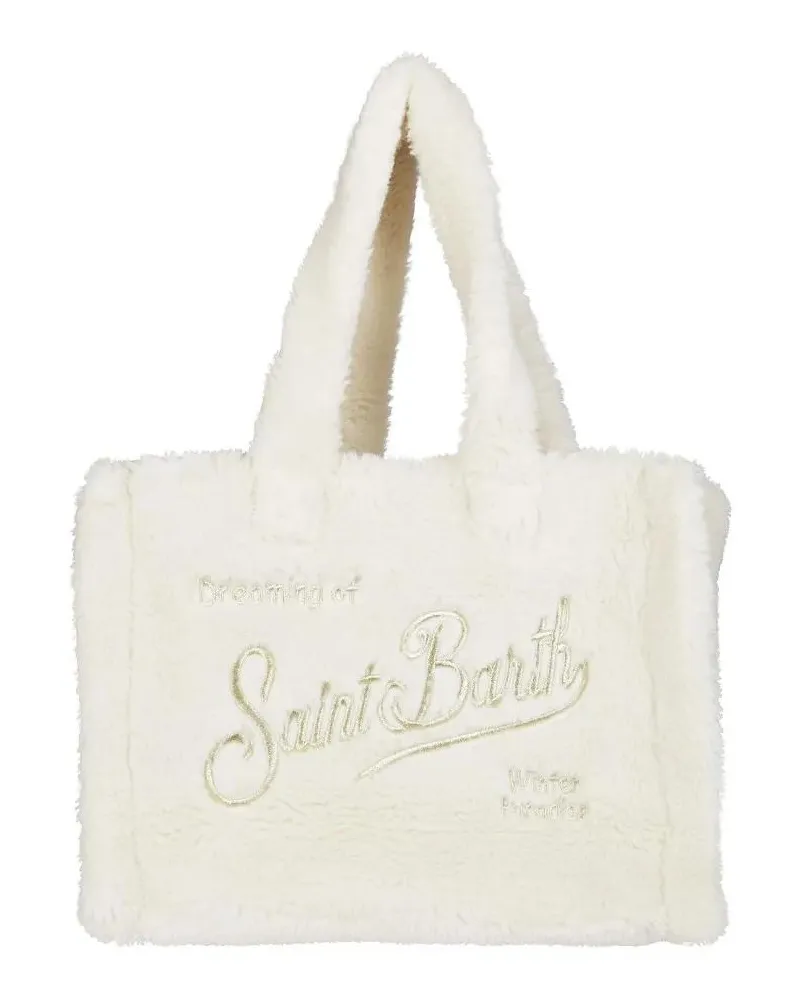 MC2 Saint Barth Shopper & Totes Teddy Jacket With Bold Logo Detail weiß Weiß