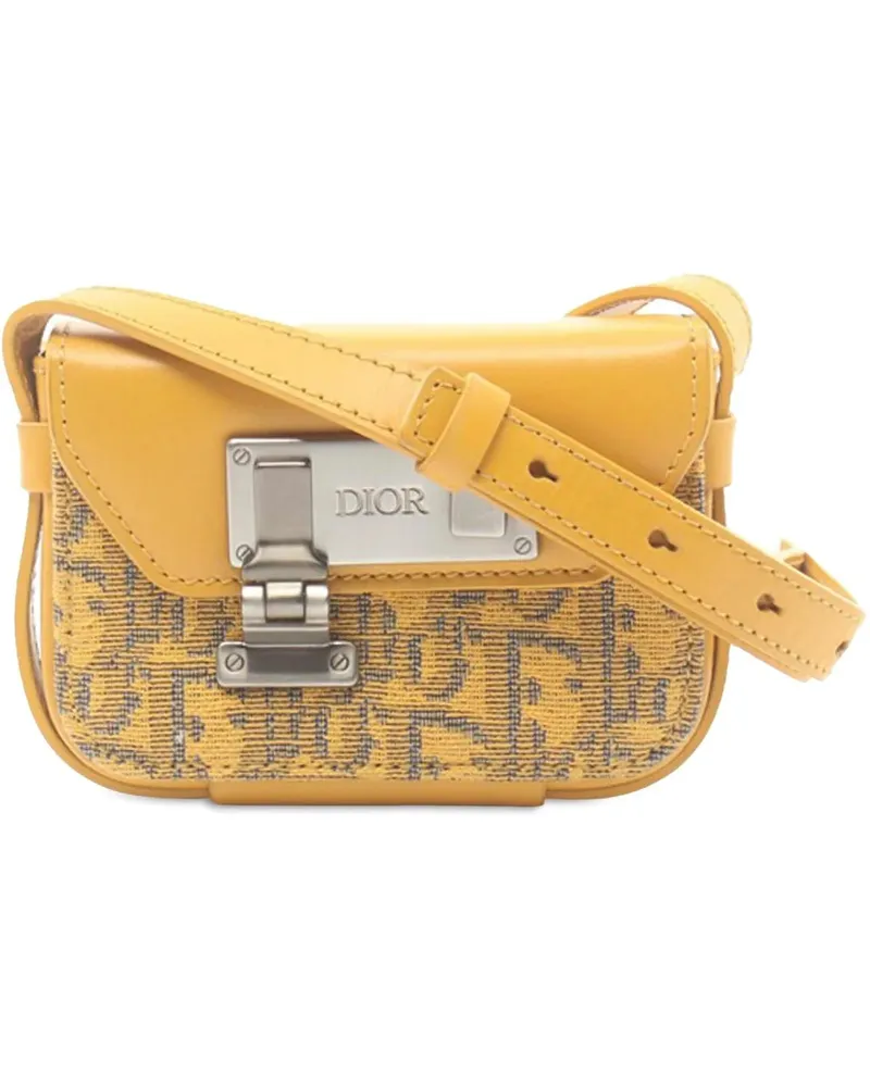 Dior Hobo Bags 2010-2023 Nano Oblique Lock Pouch Crossbody gelb Gelb