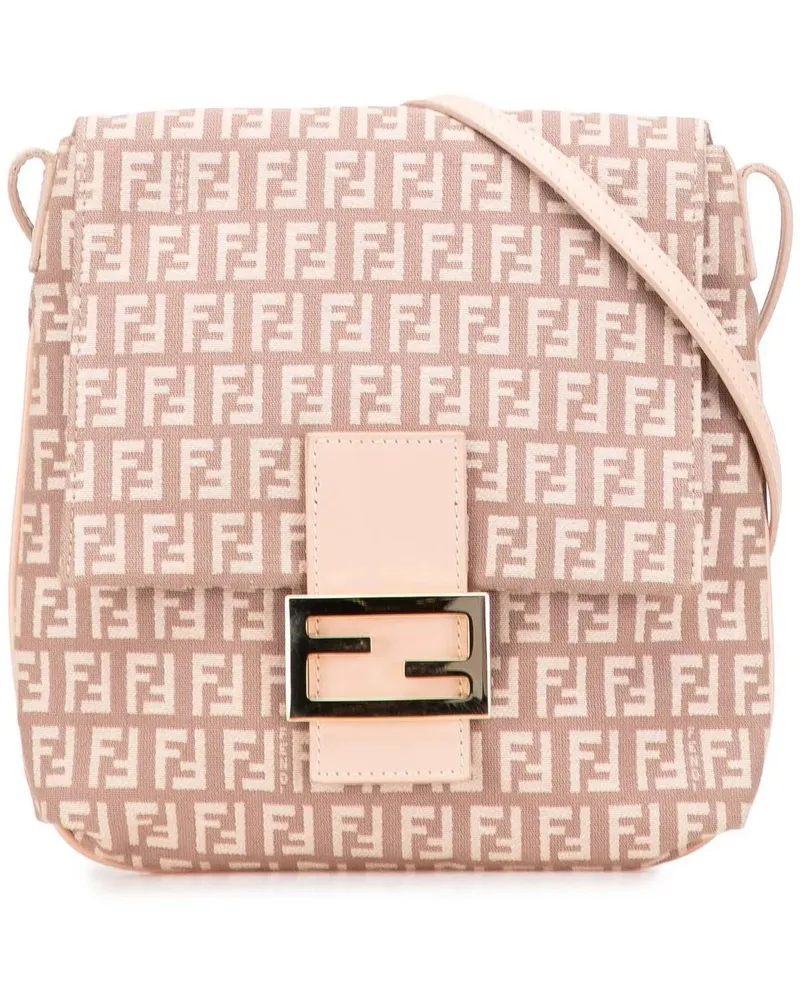 Fendi Hobo Bags Zucchino Canvas Crossbody rosa Gold