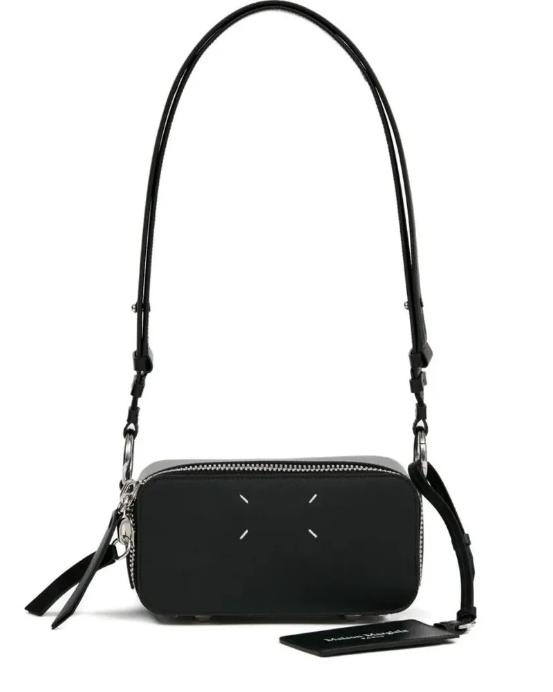 Maison Margiela Hobo Bags Compact Black Shoulder Bag With Signature Four-Sti schwarz Schwarz