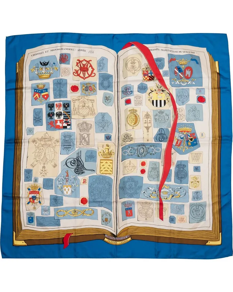 Hermès Tücher & Schals Hermes Classic Chiffres Et Monogrammes Silk Carre blau Blau