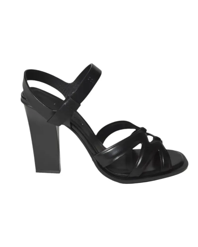 Max Mara Sandalen Doublehig Sandals In Black Leather schwarz Schwarz