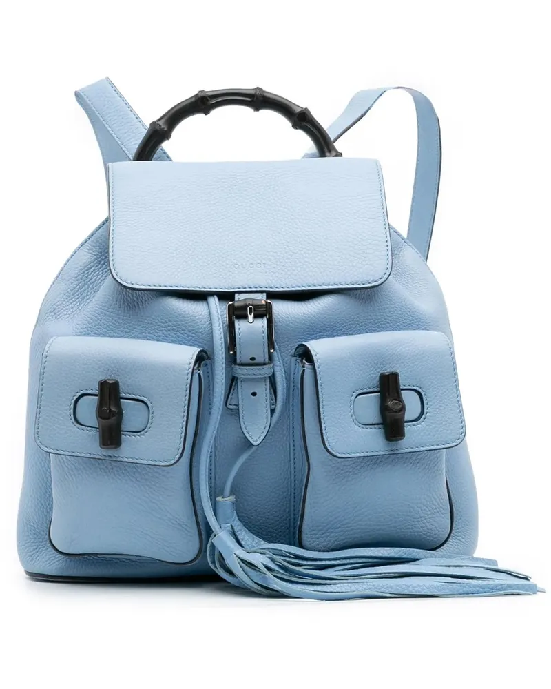 Gucci Rucksäcke Leather Bamboo Tassel Backpack blau Blau