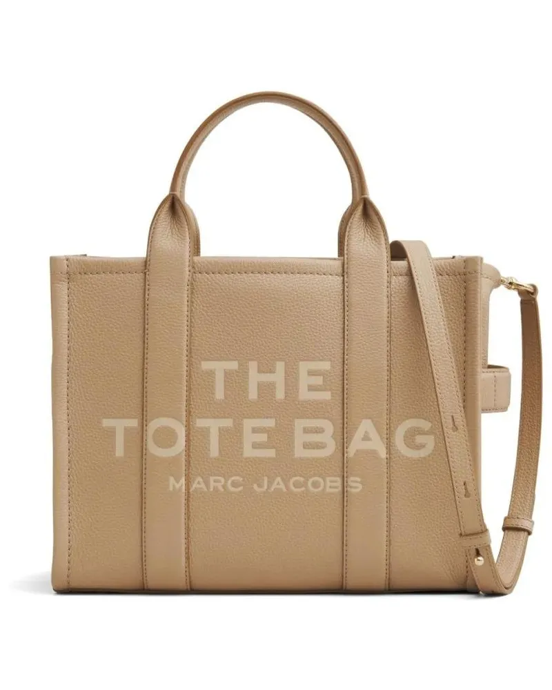 Marc Jacobs Shopper & Totes Textured Leather Tote Bag With Logo Print And Vers beige Beige