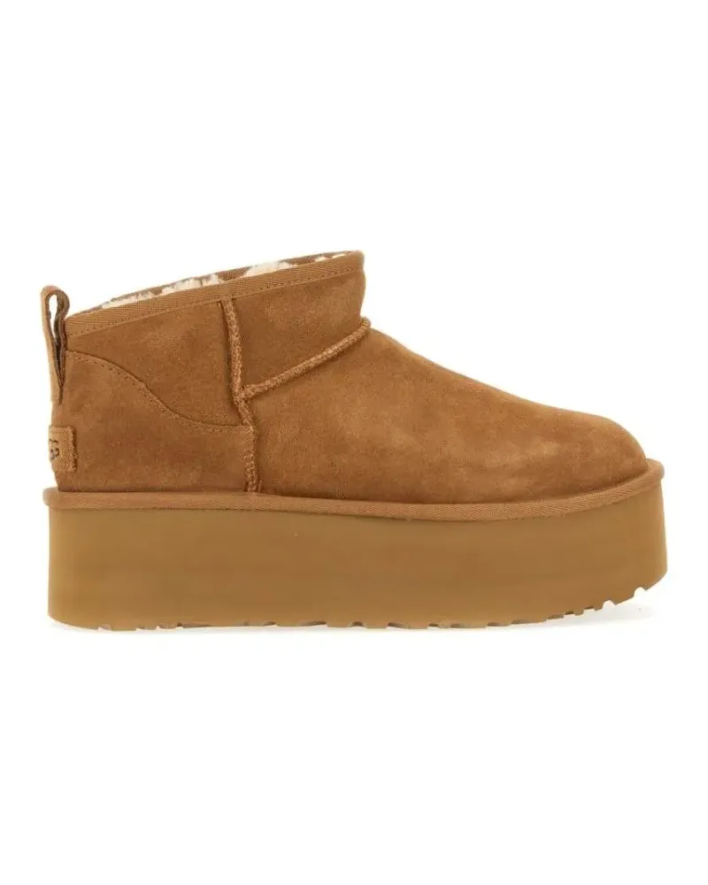 UGG Stiefel Classic Ultra Mini Ankle Boots With Plateau Sole braun Braun