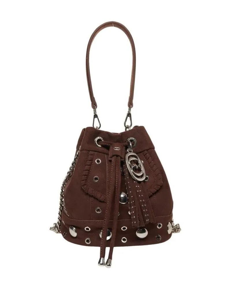 LA CARRIE Beuteltaschen Eco Suede Bucket Bag schwarz Schwarz