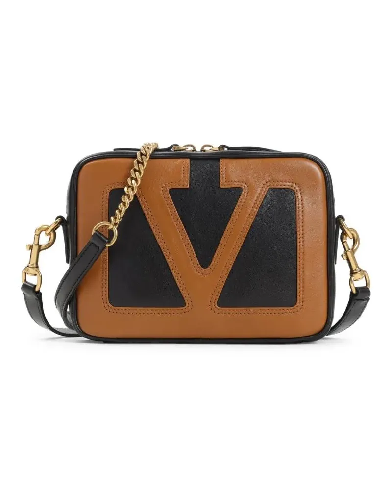 Valentino Garavani Hobo Bags Black Lambskin Viva Superstar Camera Case Shoulder braun Braun