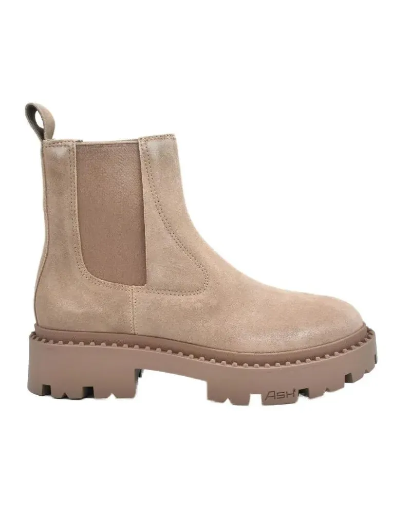 ash Stiefel Nubuck Lace-Up Flat Shoes With Chunky Platform Sol beige Beige