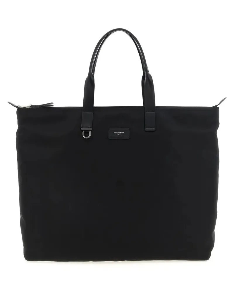 Dolce & Gabbana Shopper & Totes Big Logo Patch Shopping Bag schwarz Schwarz