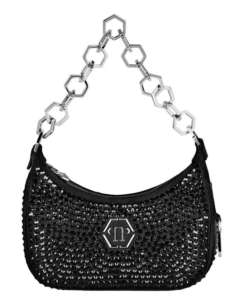 Philipp Plein Hobo Bags Schultertasche Mit Schmucksteinen schwarz Schwarz