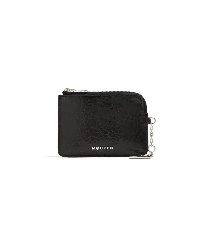 Alexander McQueen Portemonnaies Sling Pip Coin Pouch schwarz Schwarz