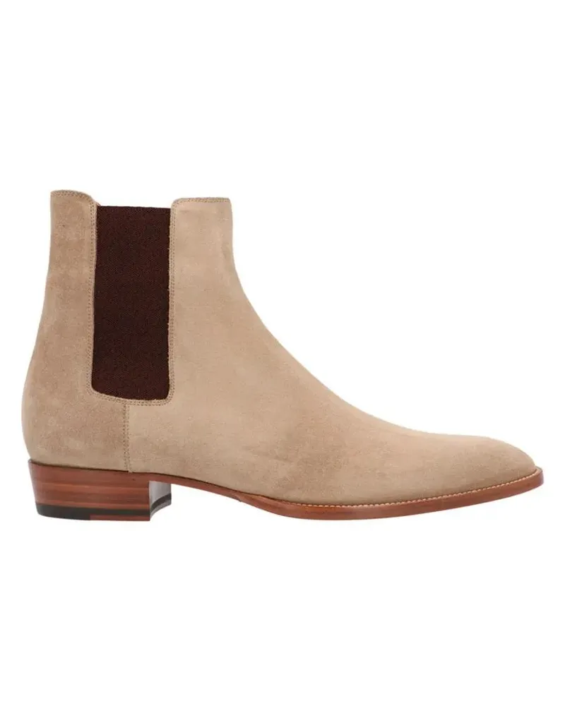 Saint Laurent Stiefel 'Wyatt' Ankle Boots beige Beige