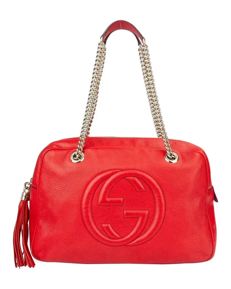 Gucci Crossbody Bags  Red Leather GG Soho Handbag rot Rot