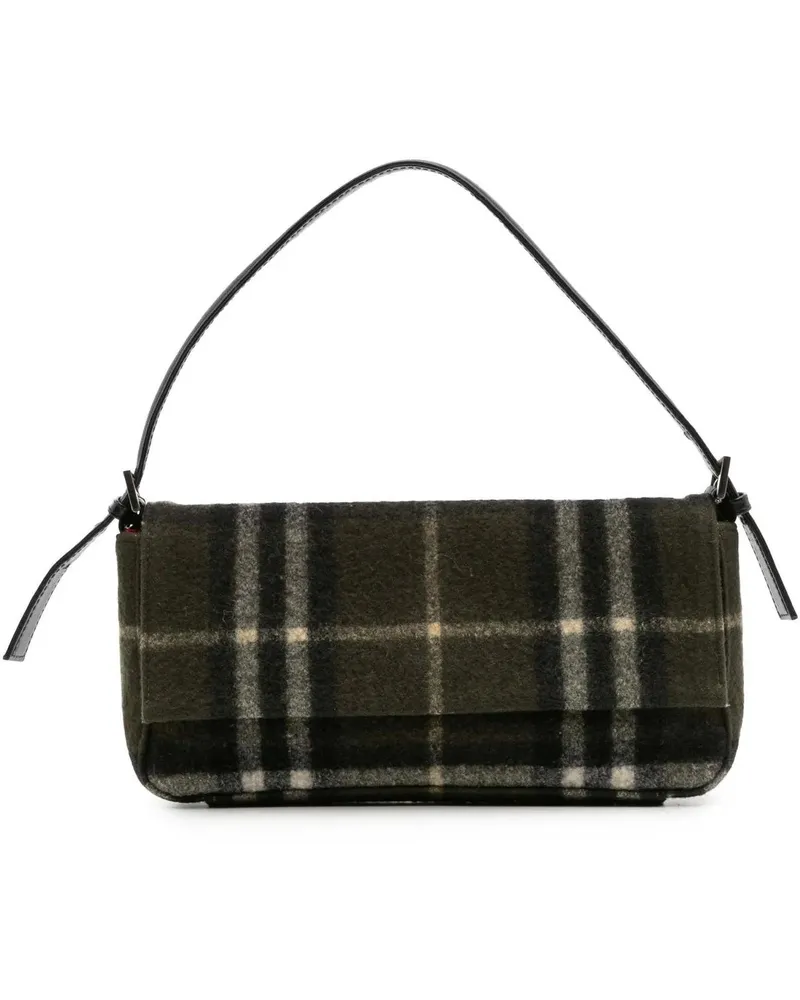 Burberry Crossbody Bags House Check Wool Handbag grün Grün
