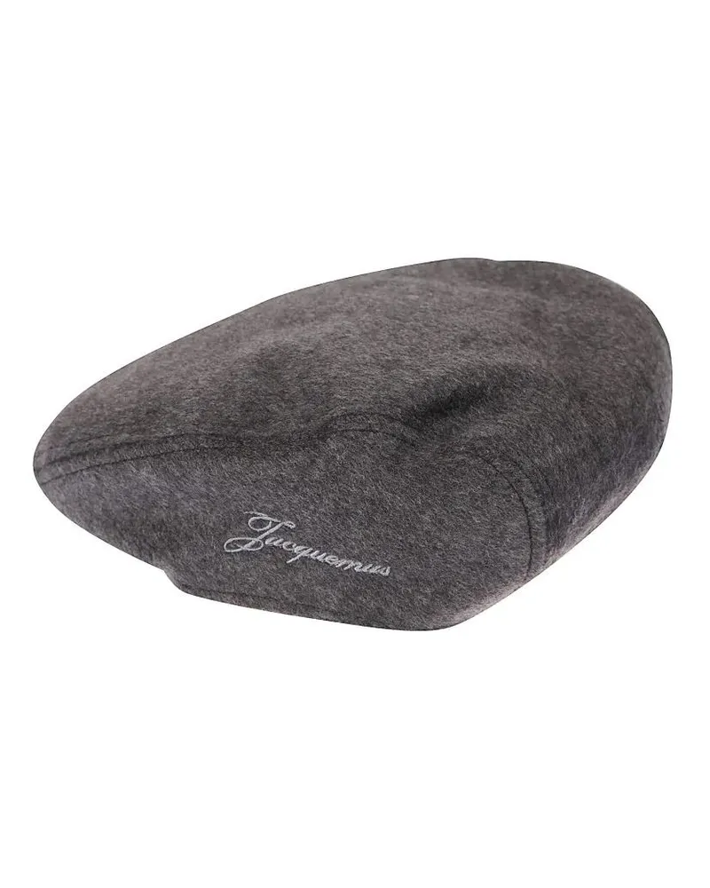 Jacquemus Caps & Mützen Soft Wool Beanie With Structured Brim grau Grau