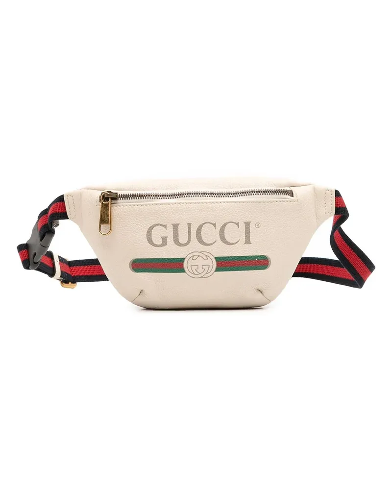 Gucci Bauchtaschen Leather Logo Belt Bag weiß Weiß