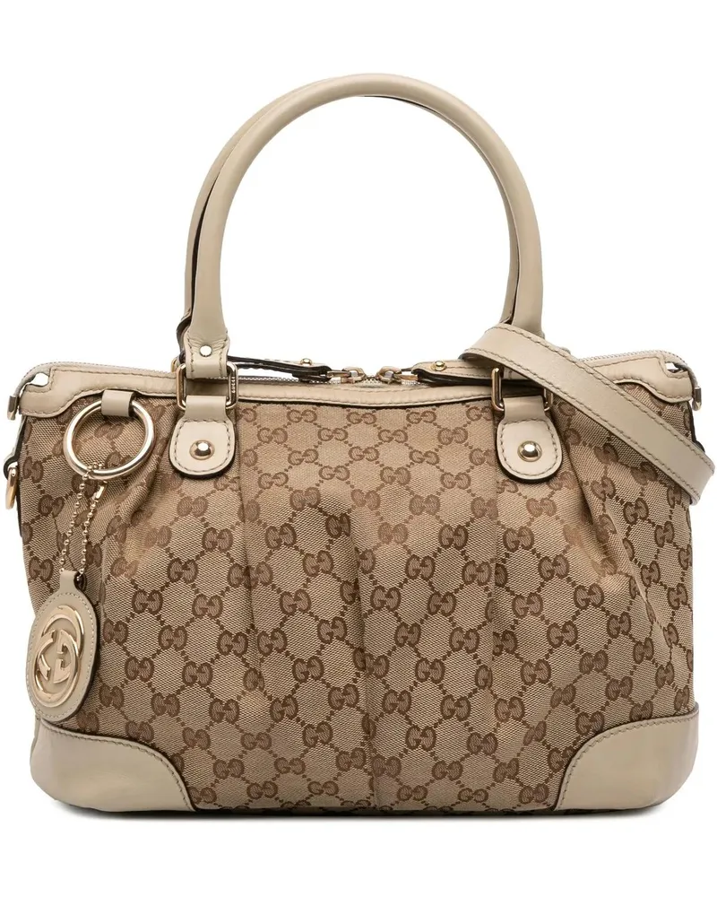 Gucci Hobo Bags GG Canvas Sukey Satchel braun Braun