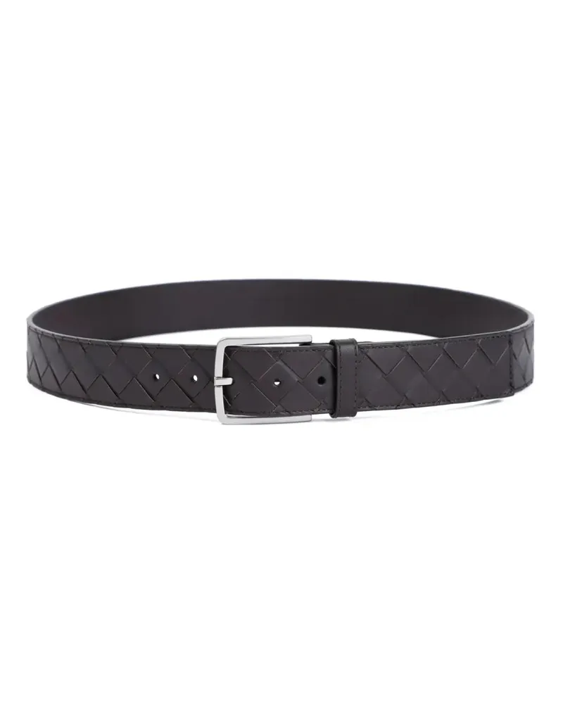 Bottega Veneta Gürtel Black Lamb Leather Belt schwarz Schwarz