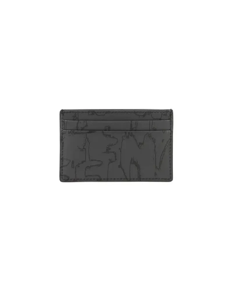 Alexander McQueen Portemonnaies Black Leather Wallet grau Grau