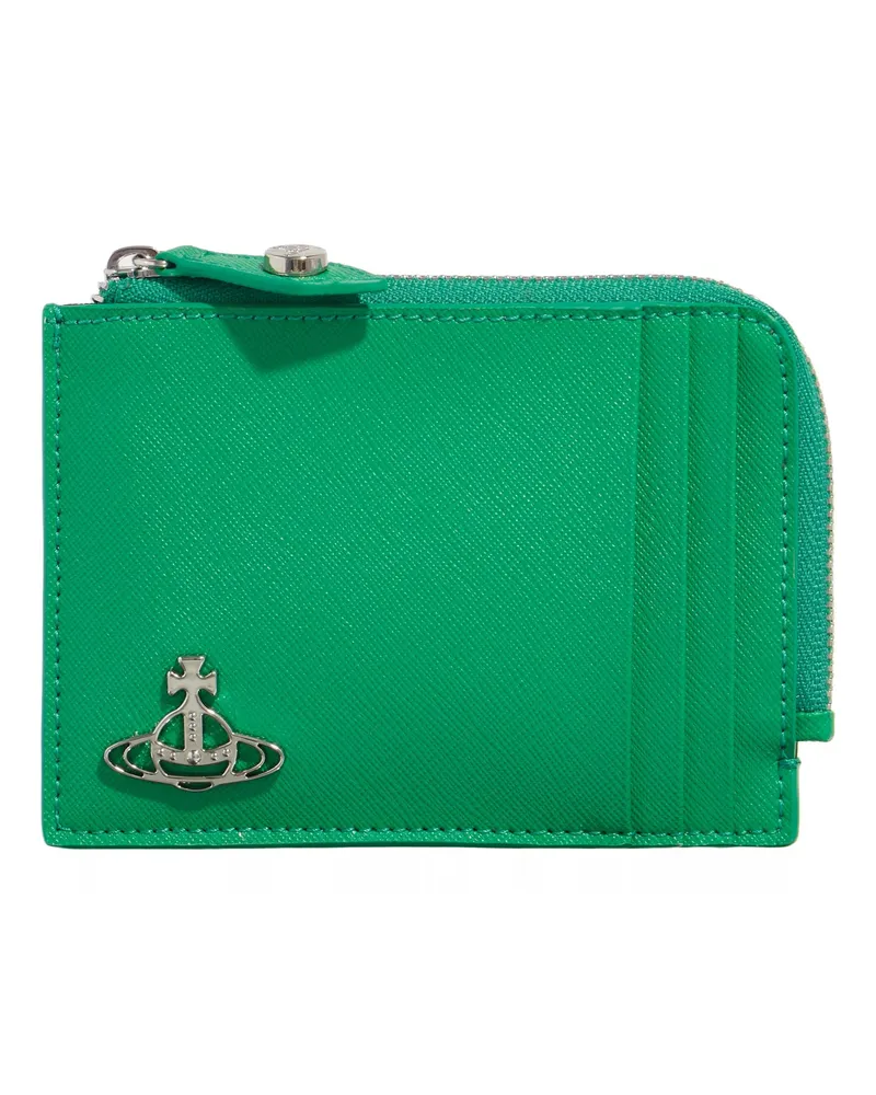 Vivienne Westwood Portemonnaie Saffiano Card Holder Zip grün Grün