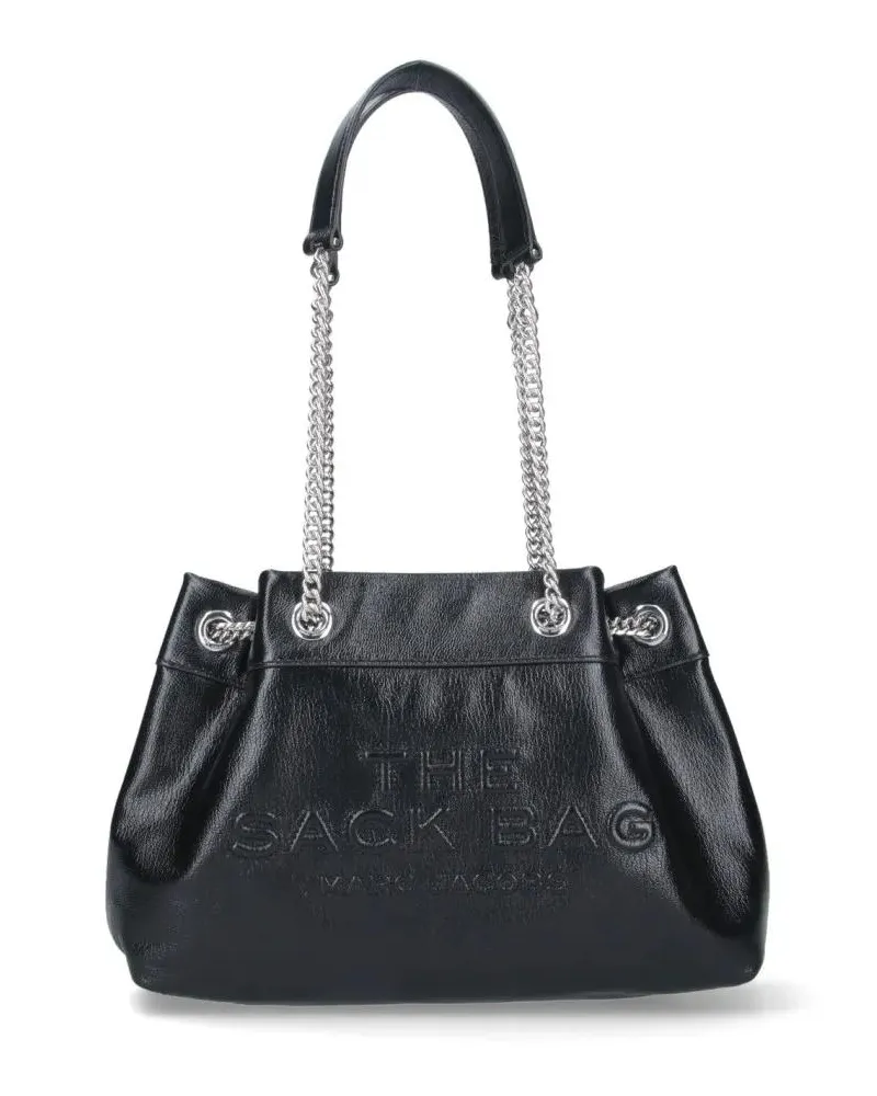Marc Jacobs Crossbody Bags Textured Black Handbag With Dual Chain Handles schwarz Schwarz