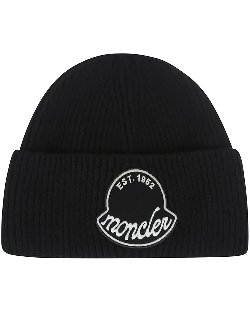 Moncler Caps & Mützen Tricot Beanie Black schwarz Schwarz