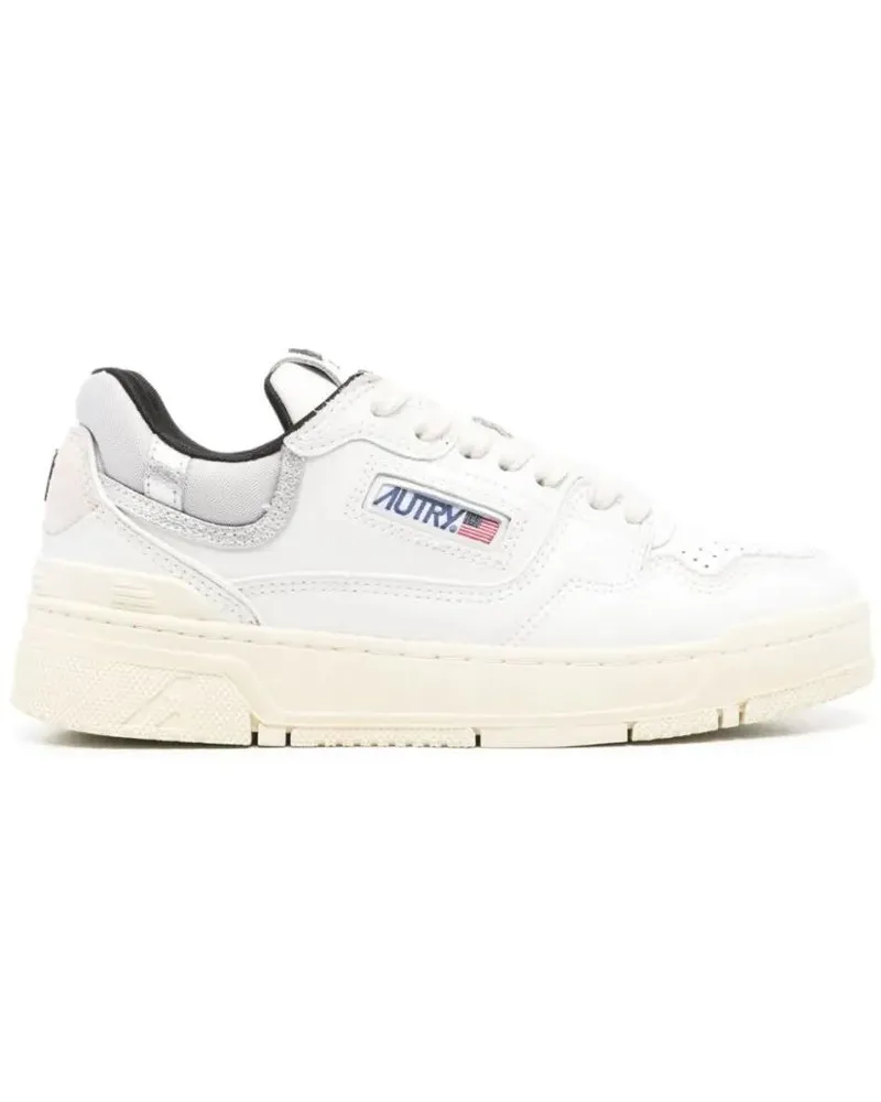 AUTRY Low-Top Sneaker Minimalist White Calfskin Sneakers With Silver Acc weiß Weiß