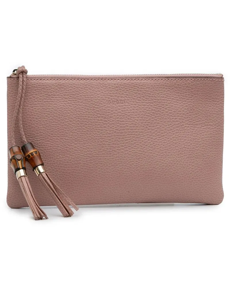 Gucci Clutches Calfskin Bamboo Clutch rosa Gold