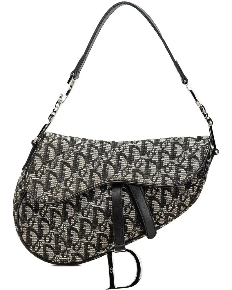Dior Hobo Bags 2002 Diorissimo Canvas Saddle Bag blau Blau