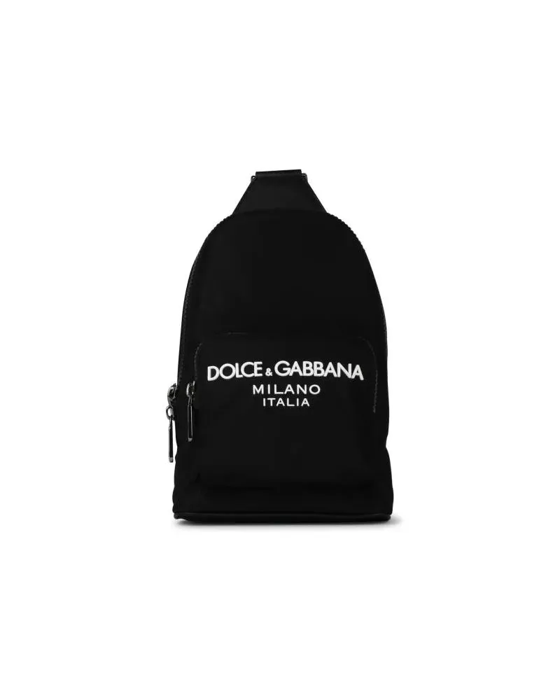 Dolce & Gabbana Rucksäcke Black Nylon Shoulder Bag Schwarz