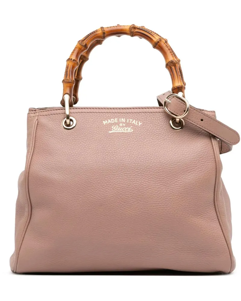 Gucci Hobo Bags Small Calfskin Bamboo Shopper Satchel braun Braun