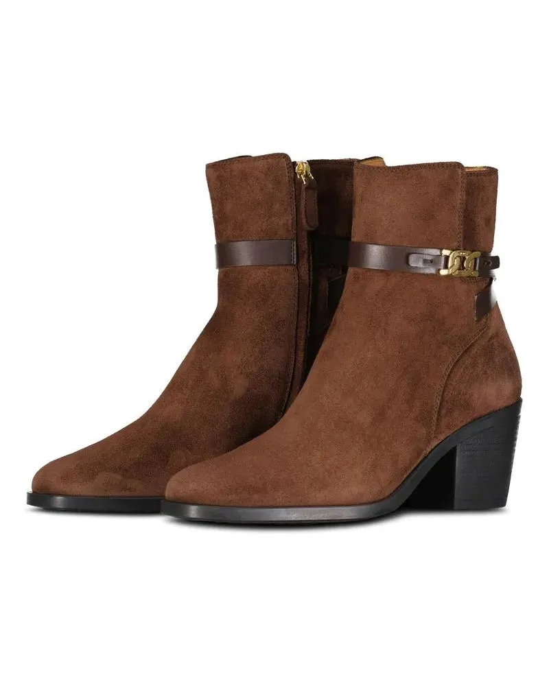 TOD'S Low-Top Sneaker Stiefelette aus Veloursleder braun Braun