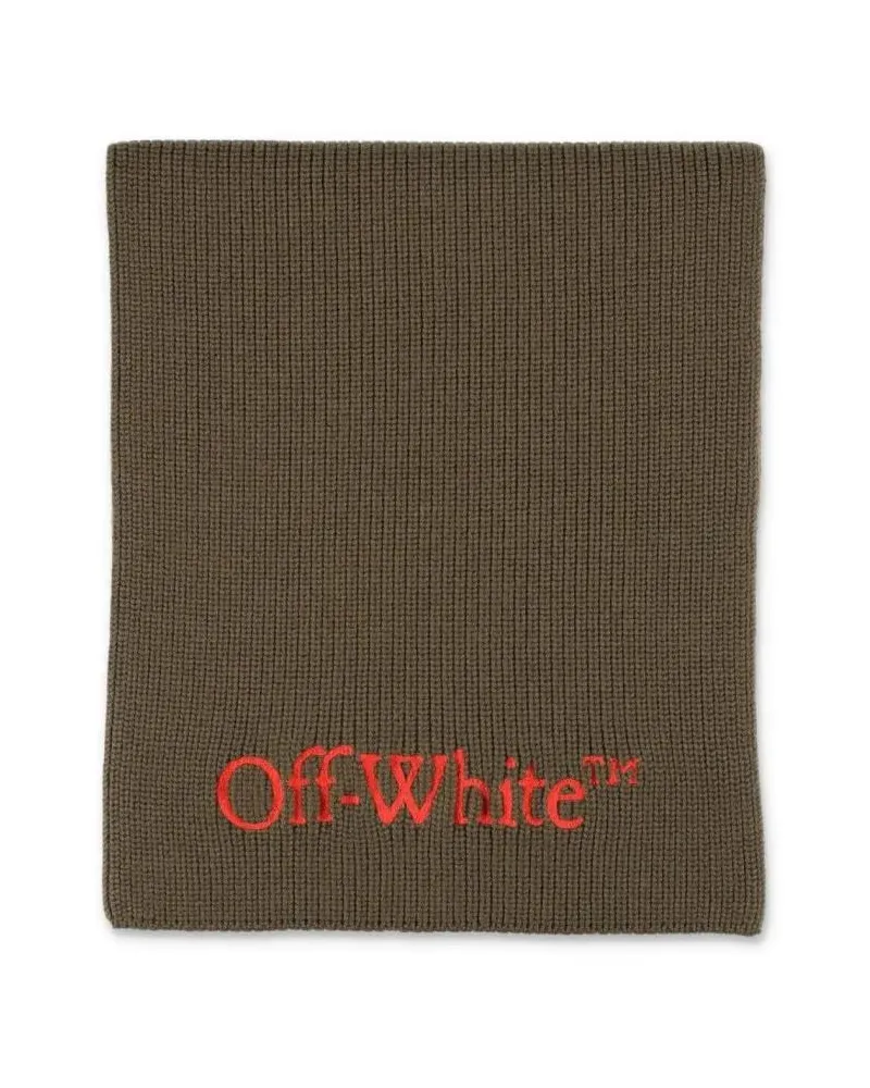 OFF-WHITE Tücher & Schals Bookish Logo Knit Wool Scarf grau Grau