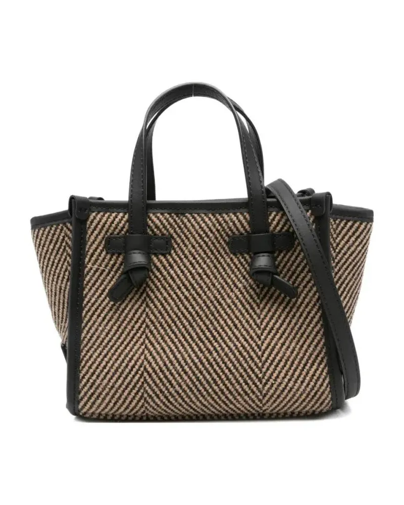 Gianni Chiarini Shopper & Totes Textured Herringbone Tote Bag With Leather Accents grau Grau