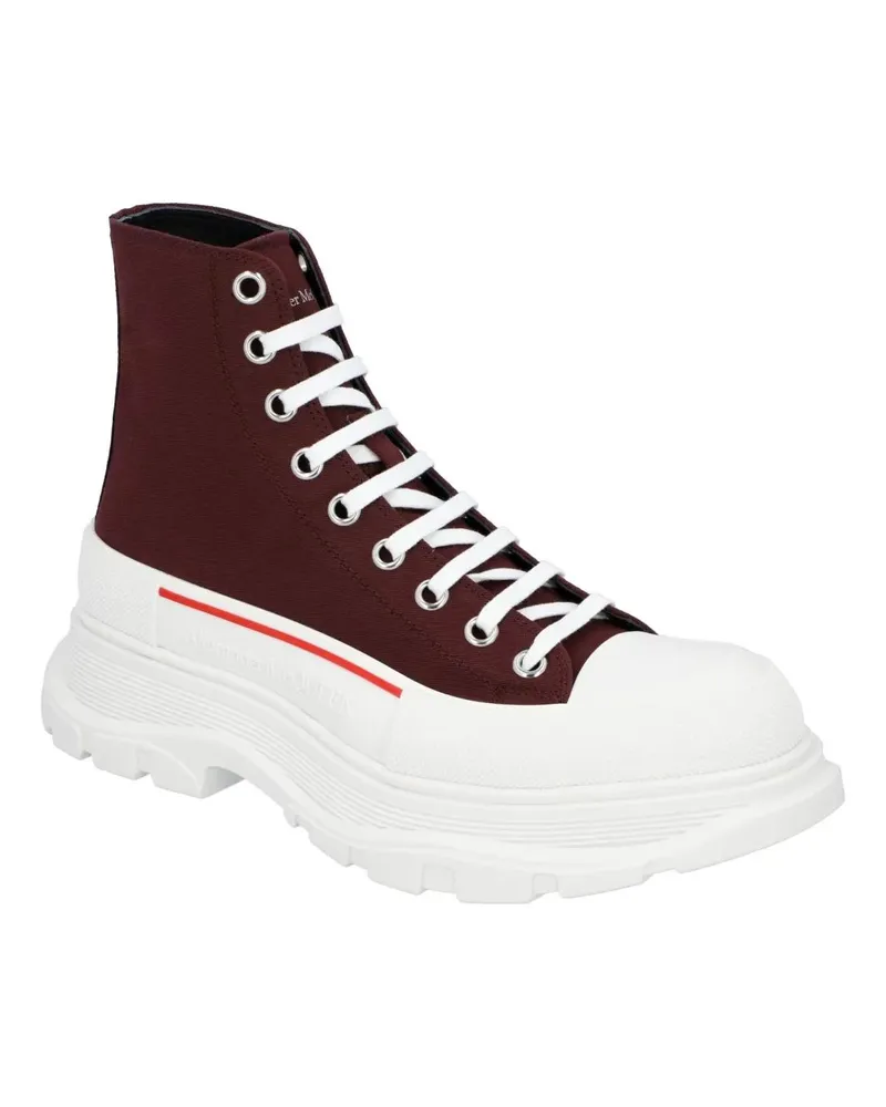Alexander McQueen Stiefel Tread Slick Boots 'Burgundy White' rot Rot