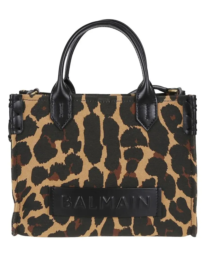 Balmain Shopper & Totes B-Army Shopper Small -Leo Canvas&Calf braun Braun
