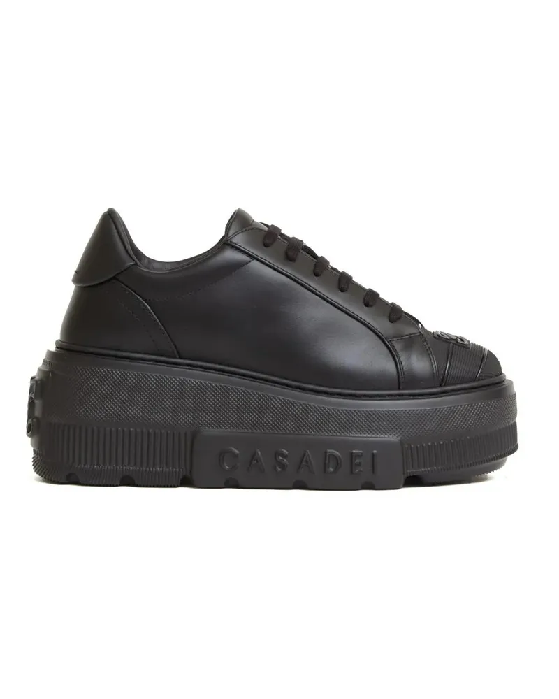 Casadei Low-Top Sneaker Salen Sneakers In Black Leather schwarz Schwarz