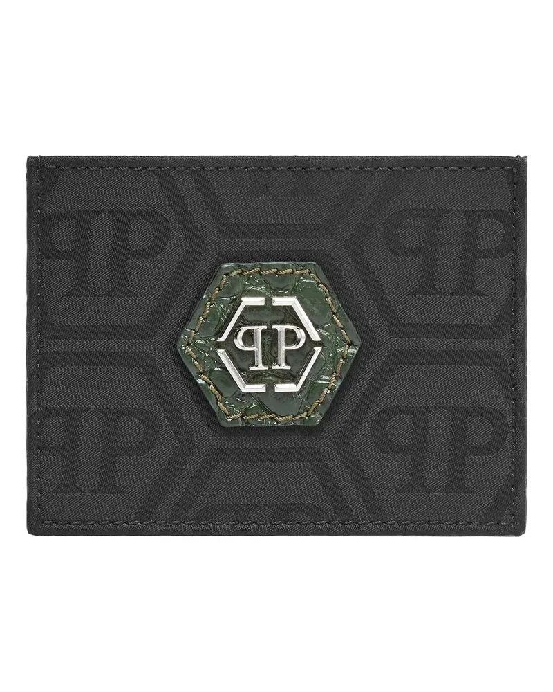 Philipp Plein Portemonnaies Inhaber Von Kreditkarten Monogram schwarz Schwarz