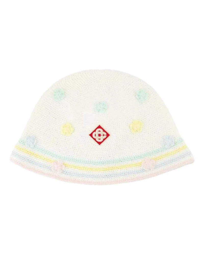 Casablanca Paris Caps & Mützen Kawaii Crochet Bucket Hat - Cotton - White weiß Weiß